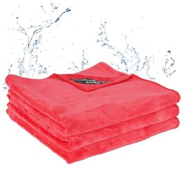 Car Wash Towel, Microfiber Cloth, Large, 15.7 x 23.6 inches (40 x 60 cm), Ultra Fine Fiber, Water Absorbent, Quick Drying, Wipe Clean (Scarlet, 15.7 x 23.6 inches (40 x 60 cm)