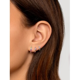 SINGULARU - Loose Hoop Earrings Cleo S Silver - Earring in 925 Sterling Silver with Rhodium Coating - Sliding Clasp - Loose Earring - Women's Jewellery - Various Finishes, Silver, No Gemstone