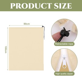 GIONAR Pack of 2 Winter Protection for Plants, Frost Protection, Pot Plant Bag, Large for Pot Plants, with Zip, Drawstring, 100 x 80 cm