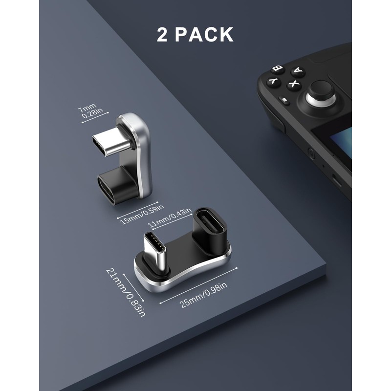 MoKo 180 Degree USB C Adapter 2 Pack, 180° U