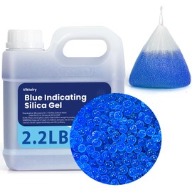 2.2LBS Desiccant Beads, Premium Blue Indicating Reusable Silica Gel Beads Bulk, Industry Standard 3-5 mm Desiccant Dehumidifier for 3D Filament, Electronic Devices, Camera, Documents, Safe (5PCS Bags)