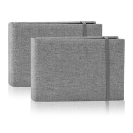 2 Small 6x4 Photo Albums Slip In Hold Totally 200 Photos 6x4 Inch / 10x15cm, Mini Flip Photo Album Little Portable Memory Book with Linen Cover for Baby Wedding Holiday Family Birthday Travel (Grey)
