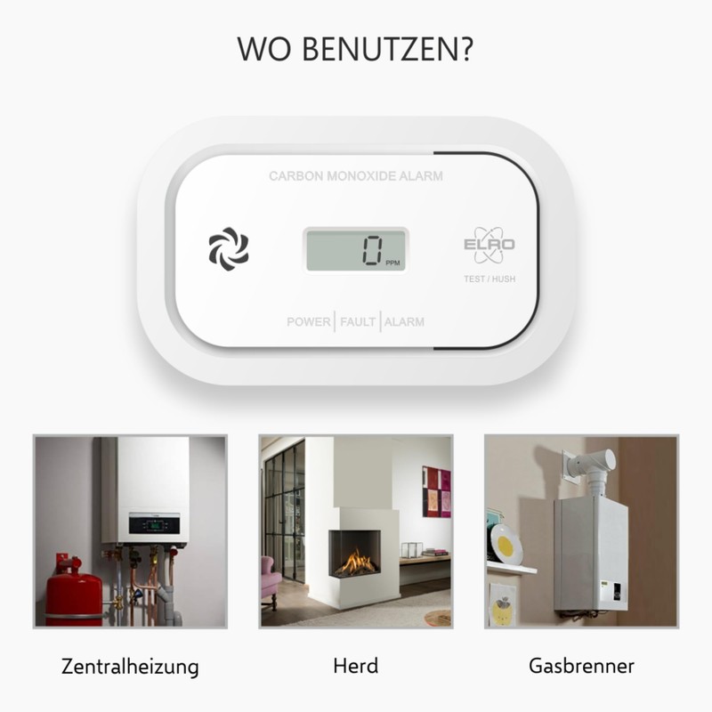 ELRO FC5003 Carbon Monoxide Detector - 10 Year Sensor -