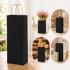 IDIDG 100 Pack Kraft Black Wine Gift Bags Wine Bag