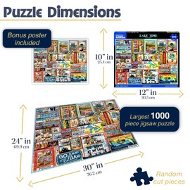 White Mountain Puzzles Lake Time 1000 Piece Jigsaw Fun Collage Puzzle