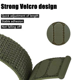 JIAMEER Hook and Loop Nylon Watch Band for Fenix 6/Fenix 7/ Fenix 5/Instinct,22mm Quick Dry Ultralight Sport Replacement Watch Strap for Garmin Epix Pro 47mm,Forerunner 955/965 (Army Green)