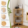 Atoping 3 Tier Bamboo Corner Shelf, Storage Stand with Adjustable