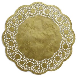 Kunze Doily Round Gold Embossed Kaschiertes Paper, Pack of 100 (26.7 cm), 26.7 x 26.7 x 1 cm, – Units