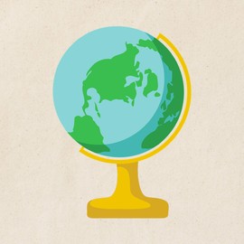 CafePress Globe World Tote Bag Reusable Natural Beige Canvas Shopping Bag