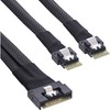 InLine® Slim SAS cable, SFF-8654 8i to 2x SFF-8654 4i,