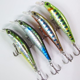 momolures - ULTIMA ARTIST SWIMMER 60mm Sinking Minnow for LRF, Bass, Seabass, Pike, Trout, Salmon lure fishing (4 Pieces Assort #02)