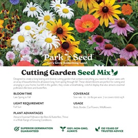 Park Seed Grow Your Own Vibrant Annual and Perennial Wildflower Garden Seeds Mixture, Easy to Grow Varieties for Pollinators and Spring Gardens - Cutting Garden Mix, 1/4 lb