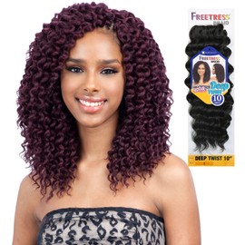 MULTI-PACK DEALS! FreeTress Synthetic Hair Crochet Braids Deep Twist 10" (4-PACK, 1B)