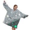 Fiosnow Glow in the Dark Star Blanket Hoodies for Women