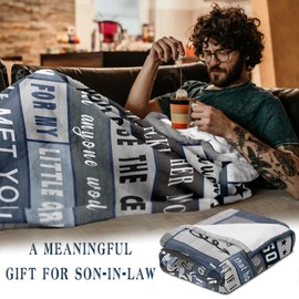 Spwasplo Son in Law Gifts Blanket - Son in Law Gifts from Mother in Law - Son in Law Christmas Birthday Gift Ideas - Gifts for Son-in-Law - to My Son-in-Law Gifts - 60"x50"