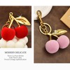 CIBBALIY Suede Cherry Keychain with Gold Hardware, Decorative Bag Charm