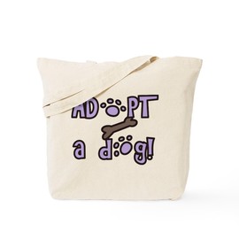 CafePress Adopt A Dog Tote Bag Reusable Natural Beige Canvas Shopping Bag
