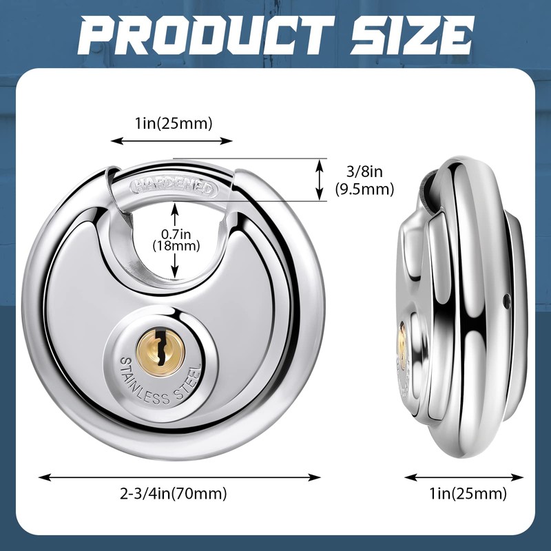 Chumia 16 Pack Padlocks Keyed Alike, Stainless Steel 2-3/4" Wide,