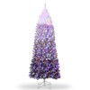 GarveeHome 7.5ft Snow Flocked Pencil Christmas Tree, Slim Artificial Christmas