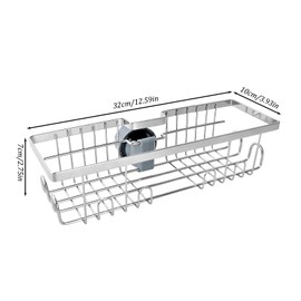 Ziyonix Shower Caddy Shelf No Drilling, Stainless Steel Bathroom Shelves Storage for Shampoo Shower Storage Accessories Shampoo Holder for Shower Bathroom Organiser (Silver)