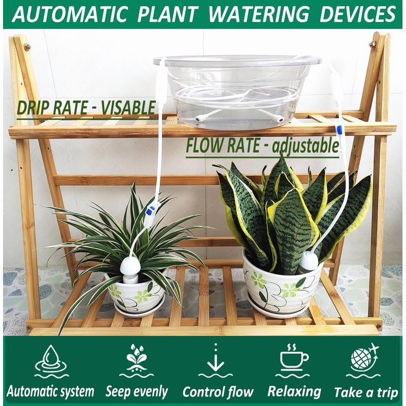 Plant Watering Stakes, Self Watering Planter Insert with Valve Switch