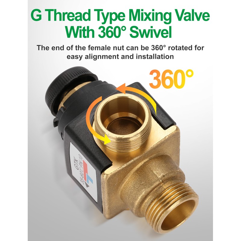 Thermostatic Mixing Valve, Mixing Valve 3 Way DN20 Male G