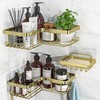 YASONIC Corner Shower Caddy, 3-Pack Adhesive Bathroom Caddy with Soap