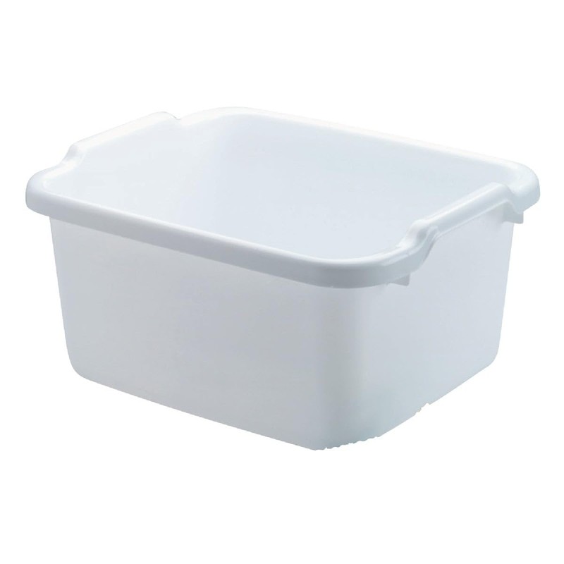 Rubbermaid 15" White Dishpan, 15.6 Qt, 15.23" x 12.46" x