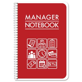 BookFactory Manager Notebook Manager's Log Book Planner Management Logbook, Wire-O 100 Pages 6" x 9" (Made in USA)