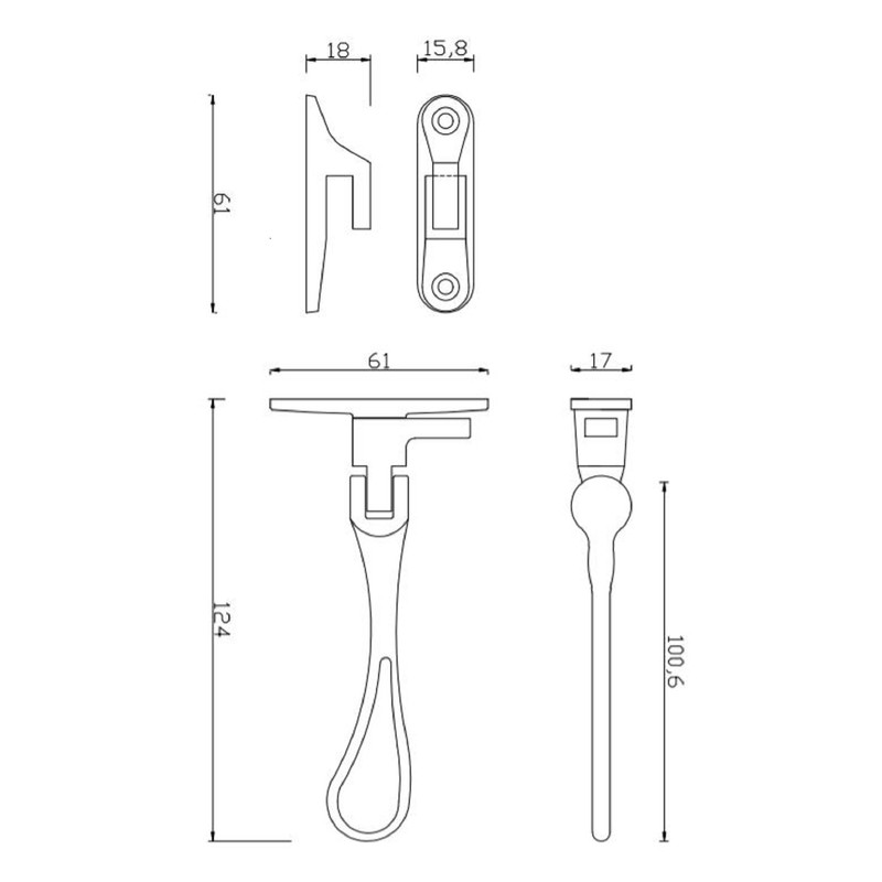 Carlisle Brass - Victorian Spoon End Window Casement Fastener Handle