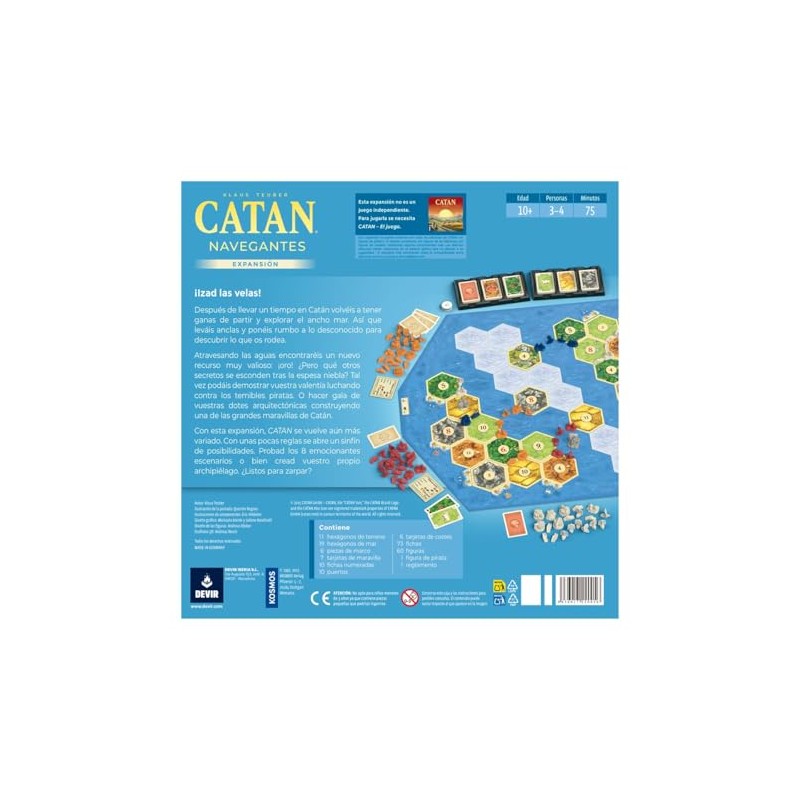 Catan: Navegantes en Español, Expansión, Juego de Mesa, Devir