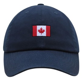 JPAK Canadian Flag Premium Dad Hat Embroidered Cotton Baseball Cap Canada Logo Navy