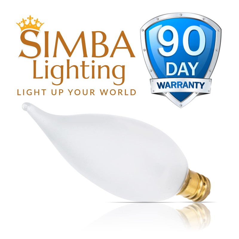 Simba Lighting Candelabra Flame Tip Frosted CA10 25W E12 Base
