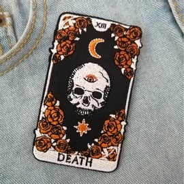 CHBROS Skeleton Deach Embroidered Patches Applique Iron on Patches for Clothes, Jackets, T-Shirt, Backpacks………