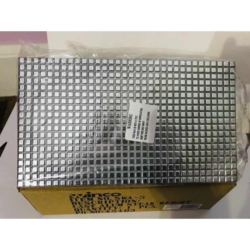 Winco SWA-5 Cast Aluminum Steak Weight - 9" x 5