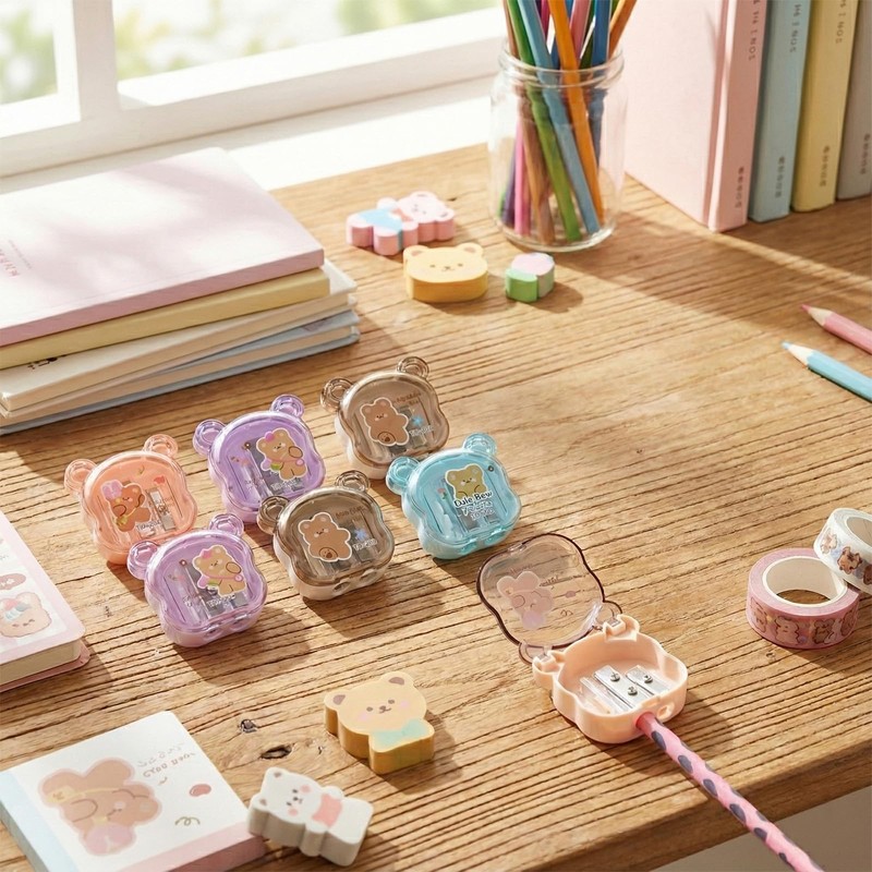 BieFuDan 8 PCS Cute Manual Pencil Sharpeners for No.2/Coloured/Art Pencils