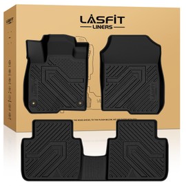 LASFIT Floor Mats for Honda HRV 2026 2025 2024 2023 Sport/LX/EX-L (Gasoline & Hybrid) & for Acura ADX 2025-2026, All Weather TPE Custom Fit HR-V Odorless Anti-Slip Floor Liner, 1st & 2nd Row, Black