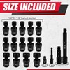 EACELIY 18PCS 1/2" Drive Shallow Universal Impact Socket Set,Swivel Socket
