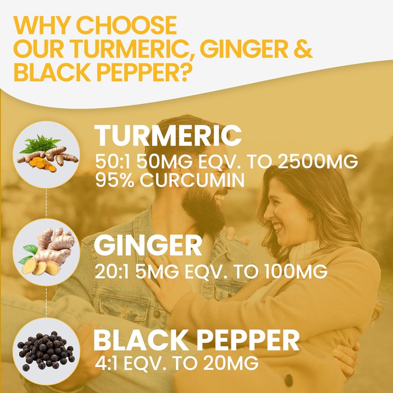 Turmeric Tablets 2620 mg with Black Pepper & Ginger, 100