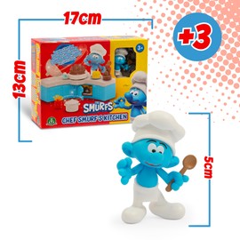 Giochi Preziosi The Smurfs, Set with Features, and 1 Exclusive Figure 5.5 cm and Accessories, Smurf Chef in His Kitchen, Toy for Children from 3 Years, PUF181