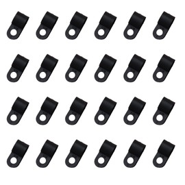 SOWAKA 50 Pcs Cable Clamp 1/8 Black R Type Nylon Screw Mounting Cable Fastener Wire Cords Clips for Wire Mounting Pipe Rope Tube Management (5/16)