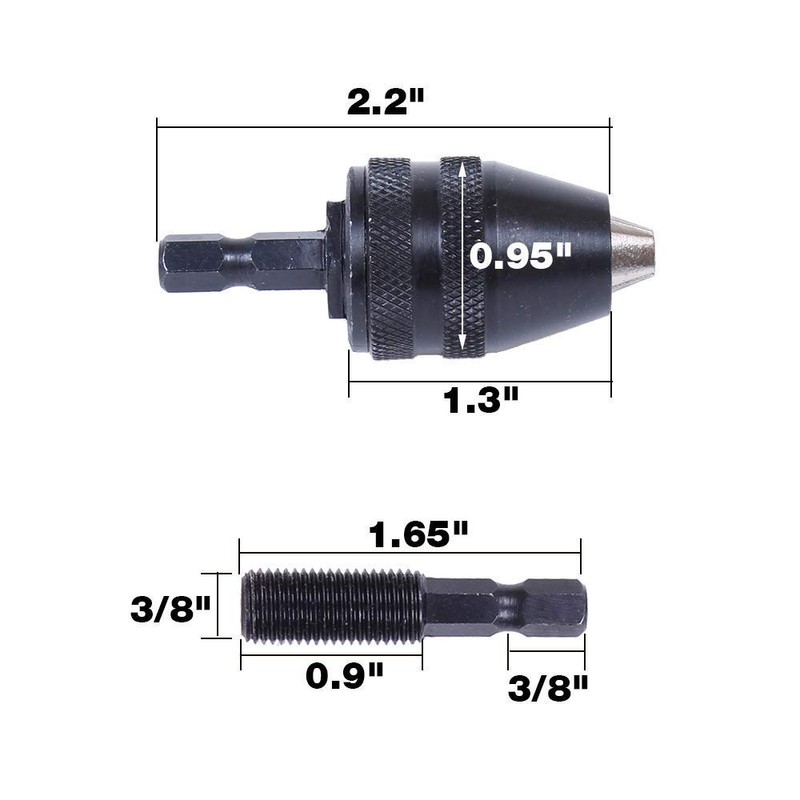 AUTOTOOLHOME 1/4-inch Hex Shank Keyless Drill Chuck for impact driver