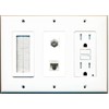RiteAV - (3 Gang 15A GFCI Outlet Mesh-Brush Coax Cat5e