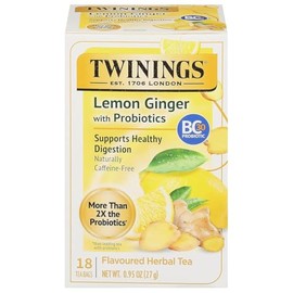 Twinings Superblends Té Herbal con Limón y Jengibre, Sin Cafeína, 18 Bolsas, 27g