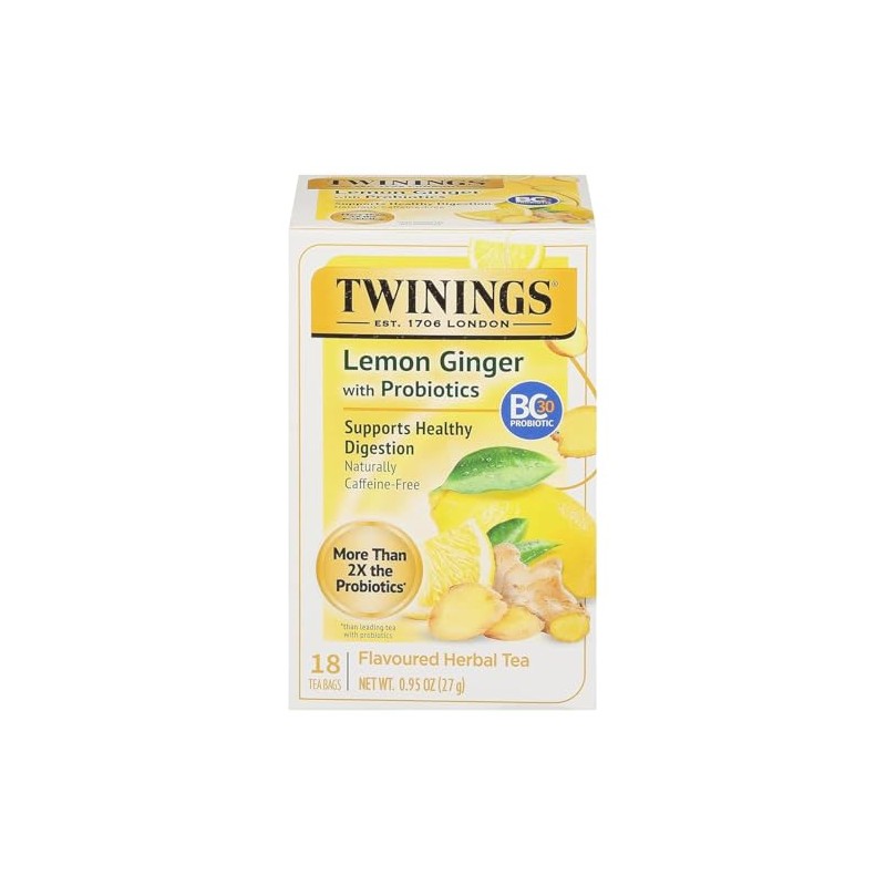 Twinings Superblends Té Herbal con Limón y Jengibre, Sin Cafeína,