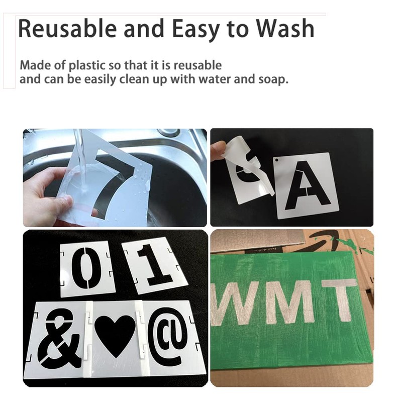 Craft Stencil Kit: 1 Inch Symbols, 42 Pcs Alphabet Stencil,