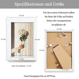 Kromapolis Pack of 4 Small Picture Frames, Environmentally Friendly MDF Frame, 10 x 15 cm, Screw Lock Back Panel, High-Quality Acrylic Glass, White Exterior