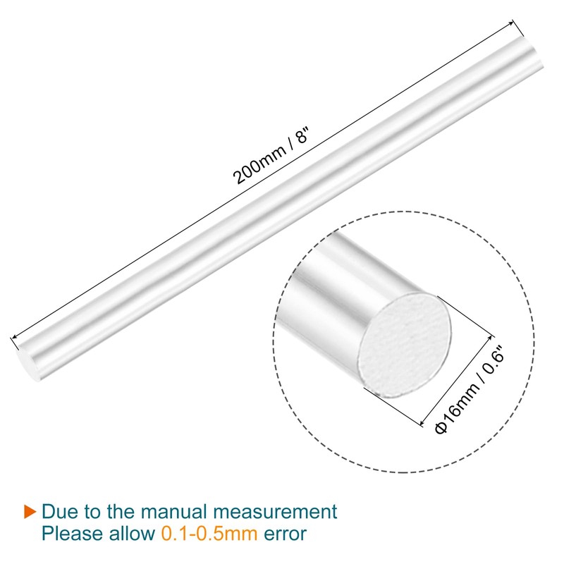 sourcing map Round Solid Aluminum Rod 16mm Diameter 200mm Length