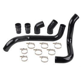 SSN 3" Aluminum Intercooler Pipe &Boot Kit Compatible with 2002 2003 2004 GMC 6.6L LB7 Duramax Diesel Black