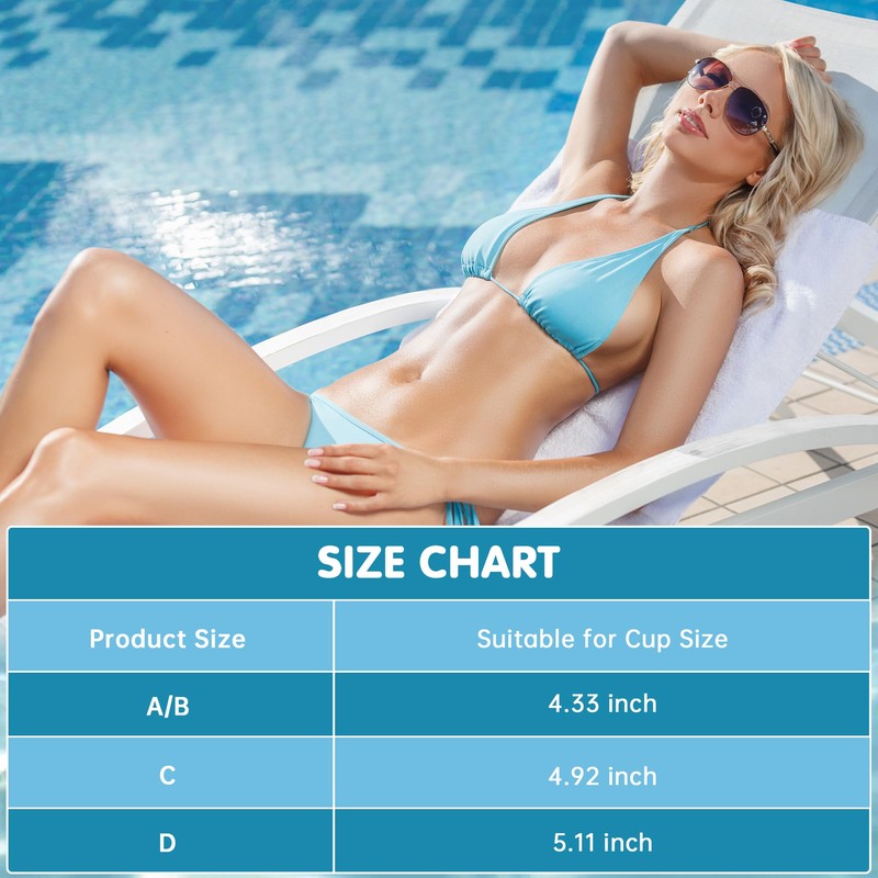 BeaGirl Waterproof Swimsuit Bra Pad Inserts 3 Pairs,Round Sewn Padded